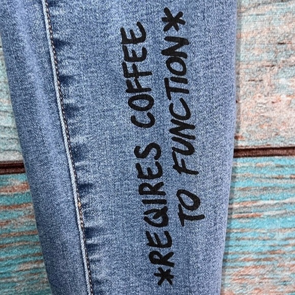 Mashed Potatoes Graphic Jeans 26 5 High Rise Doodles Girlhoodcore LA Street - Picture 5 of 14